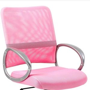 Boss Office Products Mesh Back Task Chair with Pewter Finish in Pink